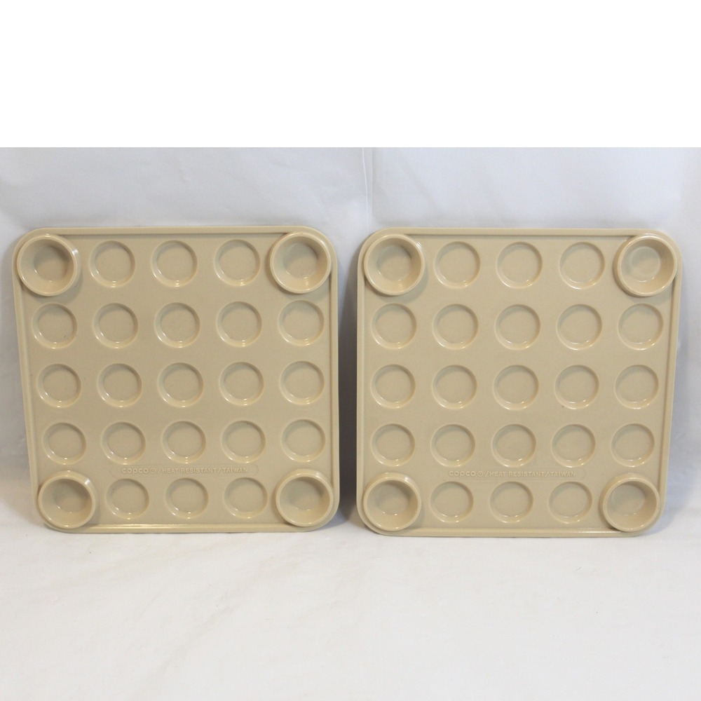 2 Vintage Copco Melamine Heat Resistant Trivets Mid Century Stackable Set Taiwan